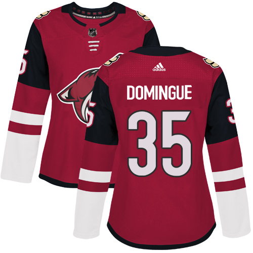 Adidas Arizona Coyotes 35 Louis Domingue Maroon Home Authentic Women Stitched NHL Jersey